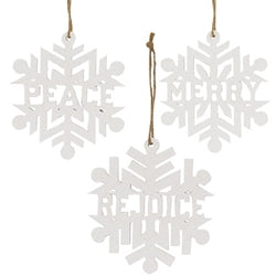 Sparkle Snowflake Word Ornament - 3 Styles