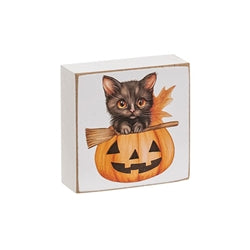 Welcome Scaredy Cats Mini Block Sign