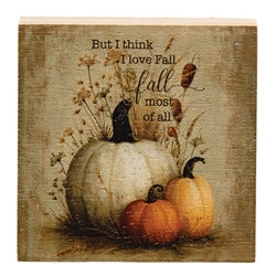 Fall Blessings Decorative Wooden Block Sign - 3 Options