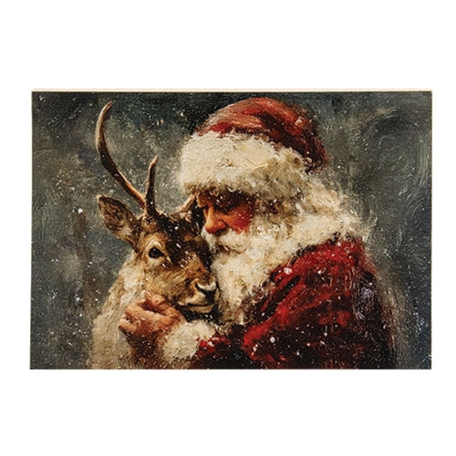 Santa & His Reindeer Block Sign