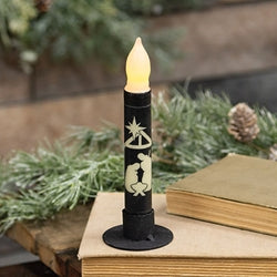 Christmas Nativity Timer Taper Candle - Flameless