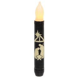 Christmas Nativity Timer Taper Candle - Flameless