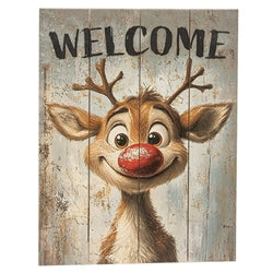 Rudy the Reindeer Welcome Wooden Pallet Sign