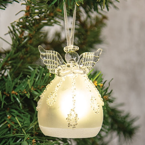 Lighted Glass Angel Christmas Ornament