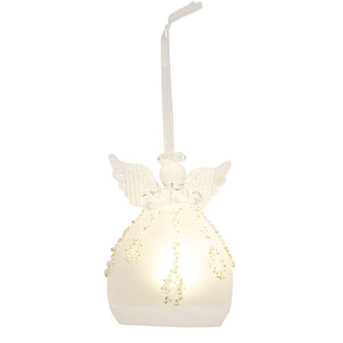 Lighted Glass Angel Christmas Ornament