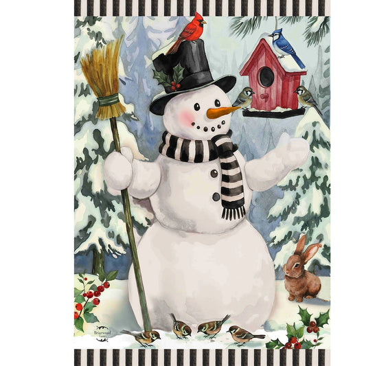 Winter Welcome Snowman Garden Flag