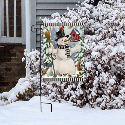 Winter Welcome Snowman Garden Flag