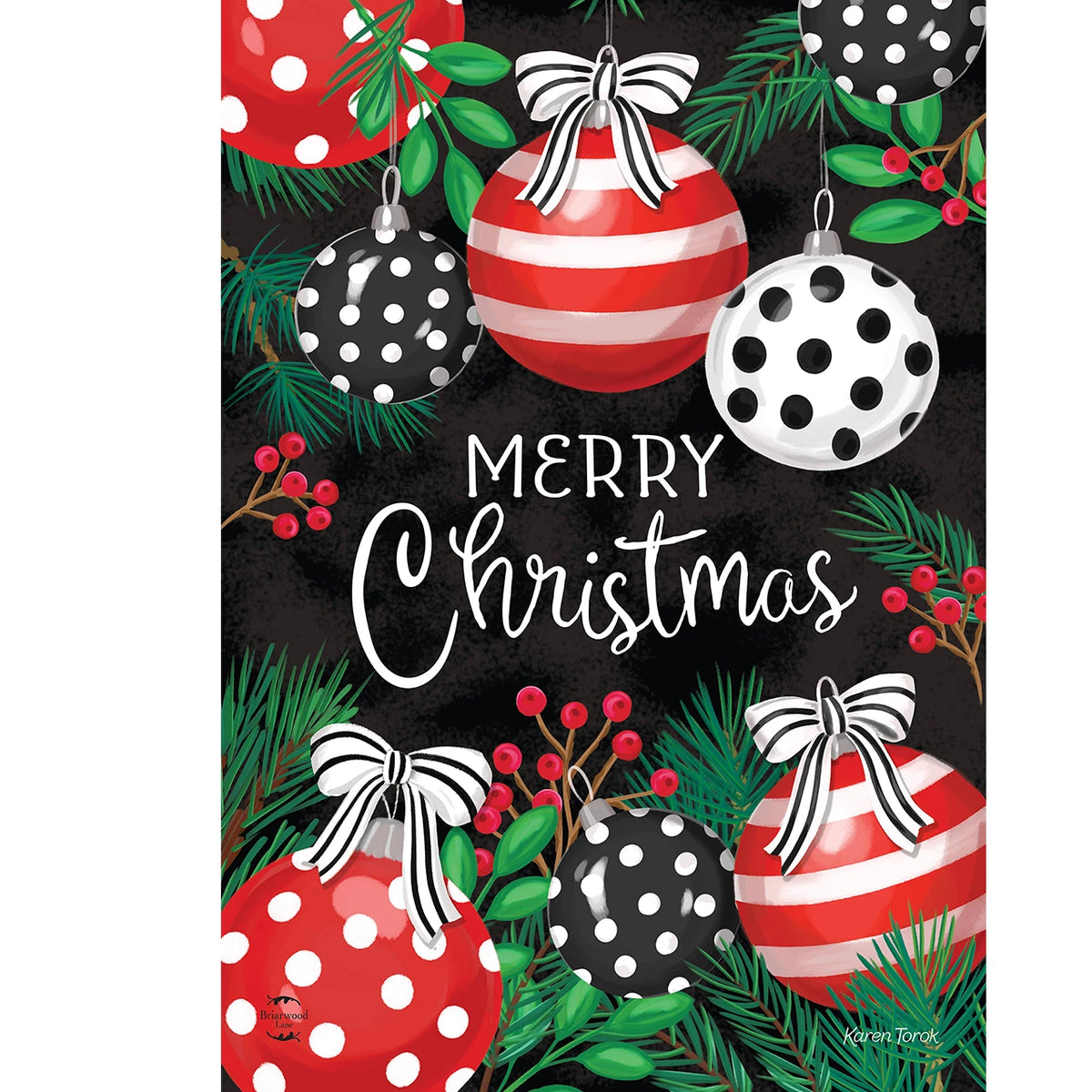 Festive Christmas Ornaments Garden Flag