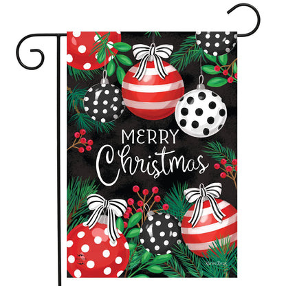 Festive Christmas Ornaments Garden Flag