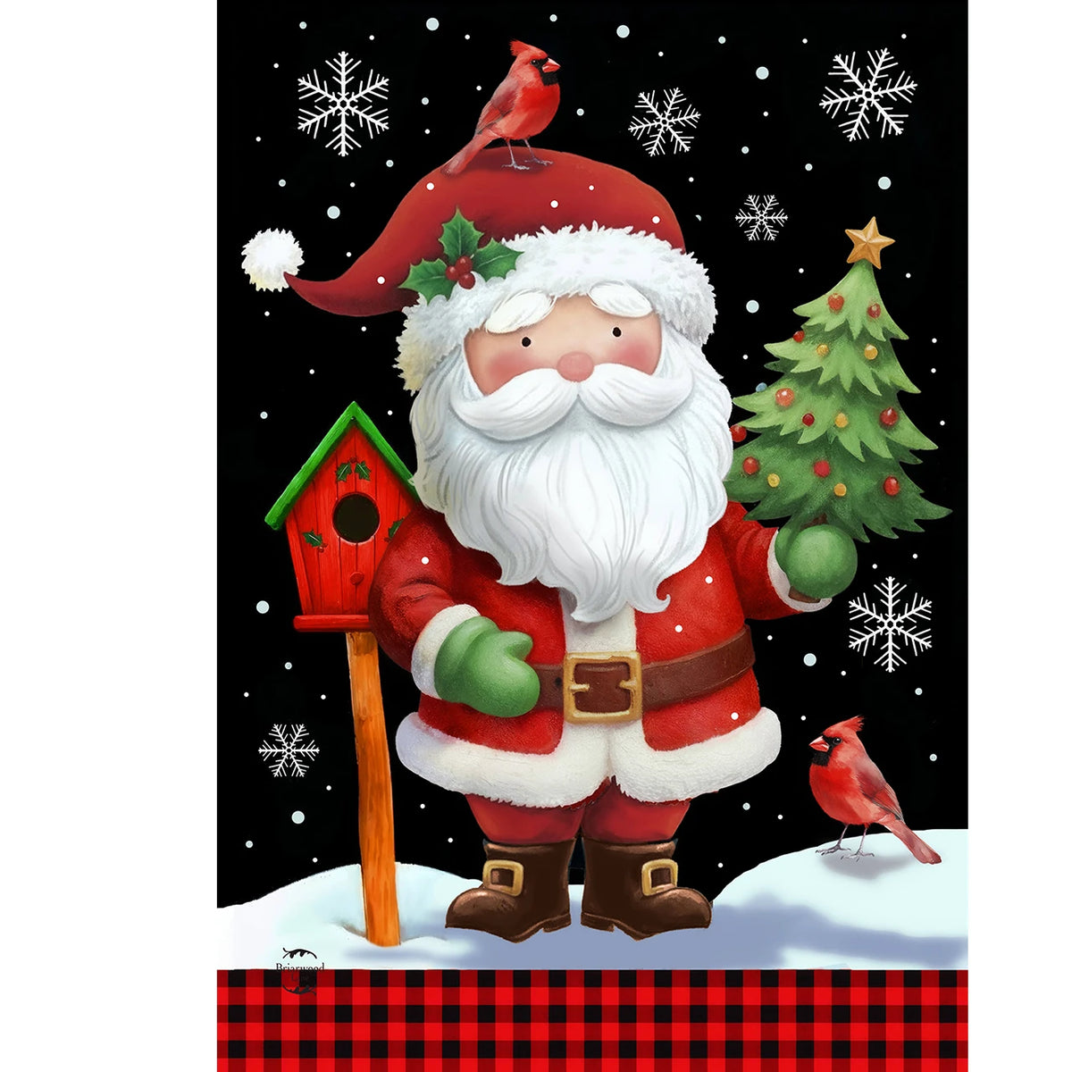 Festive Jolly Santa Garden Flag