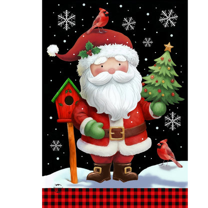 Festive Jolly Santa Garden Flag