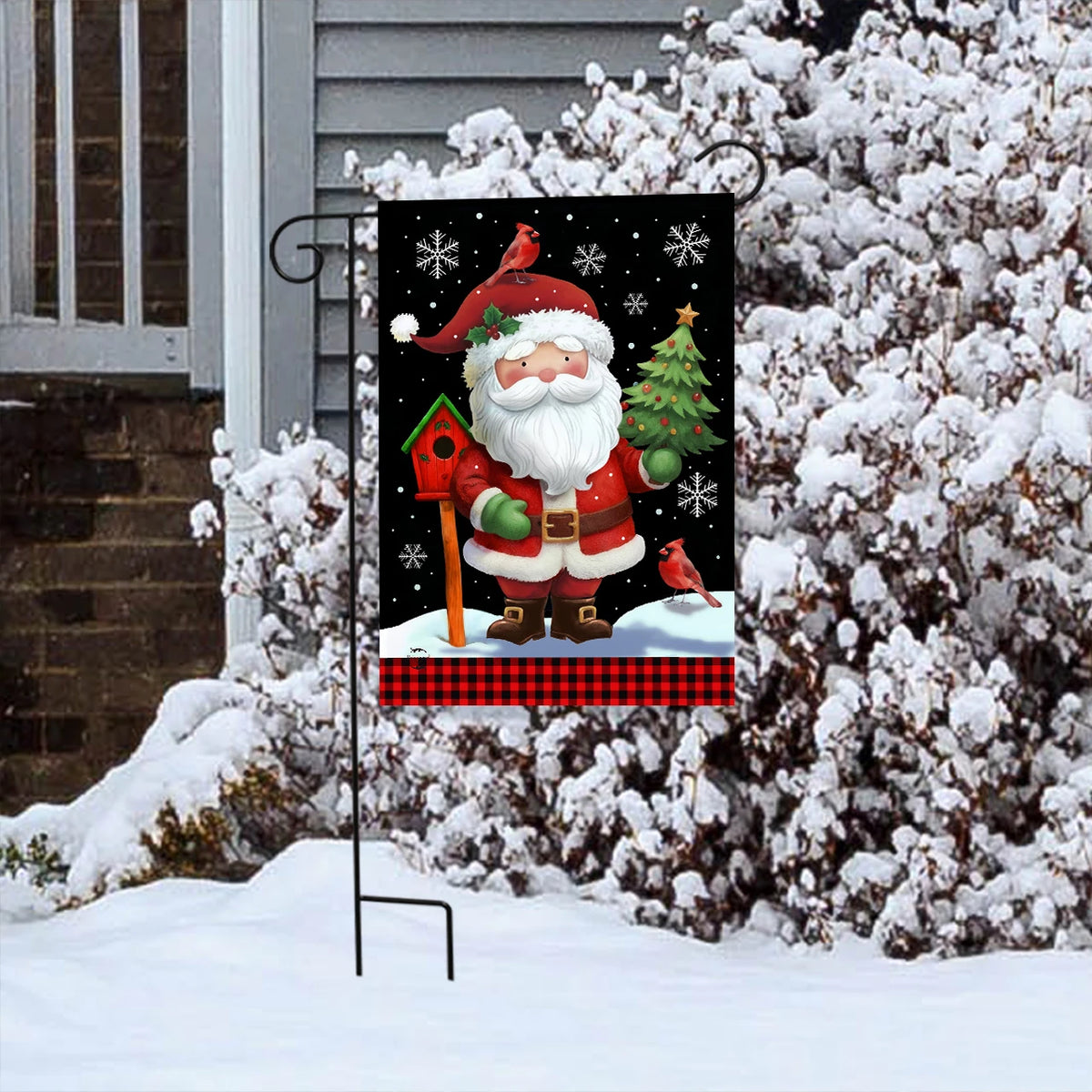 Festive Jolly Santa Garden Flag