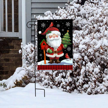 Festive Jolly Santa Garden Flag