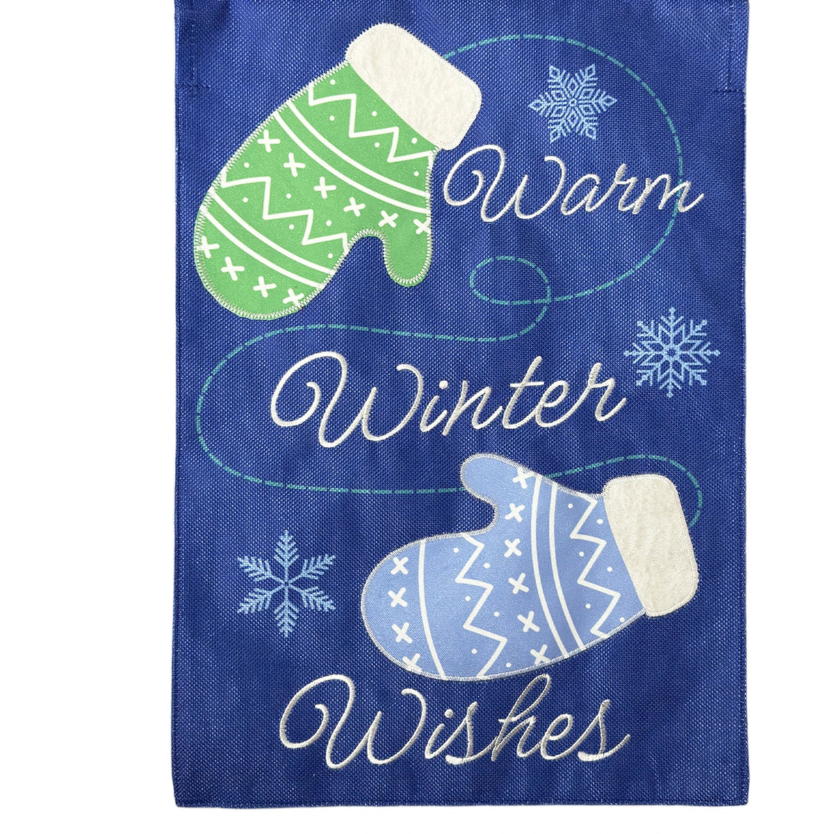 Warm Winter Mittens Burlap Garden Flag