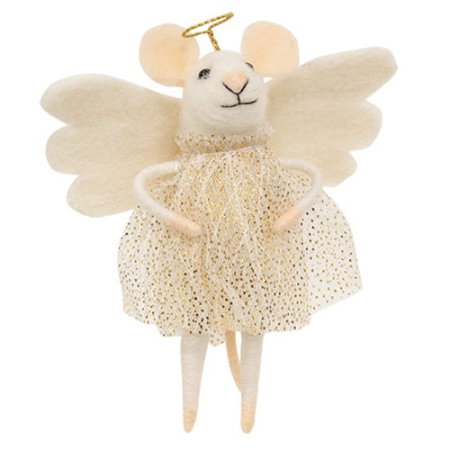 Felt Angel Mouse Critter Ornament