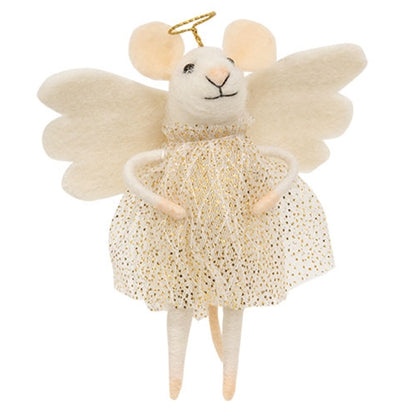 Felt Angel Mouse Critter Ornament