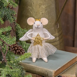 Felt Mouse Angel Ornament Holding Star
