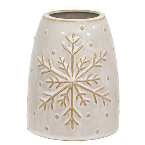 Ceramic Embossed Snowflake Vase