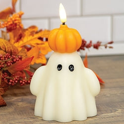 Little Ghost and Pumpkin LED Timer Candle - Flameless