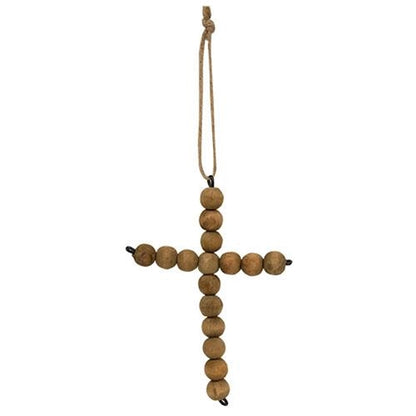 Wooden Bead Hanging Cross Ornament - 2 Options