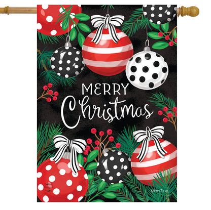 Festive Christmas Ornaments House Flag