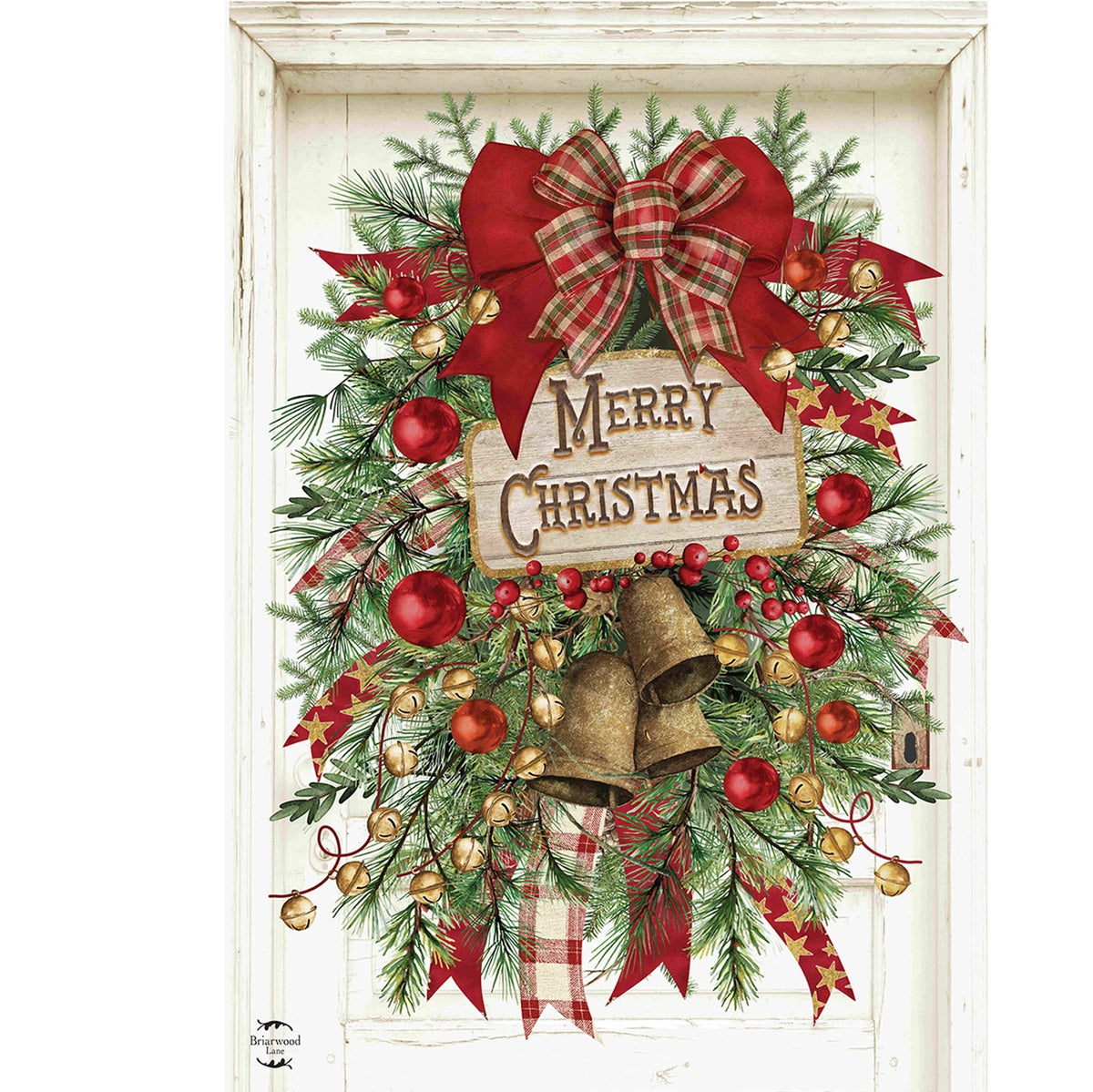 Holiday Door Swag Merry Christmas House Flag