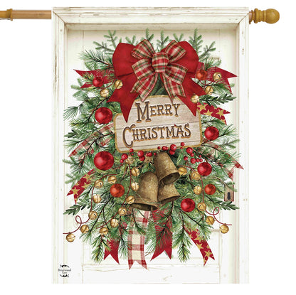 Holiday Door Swag Merry Christmas House Flag
