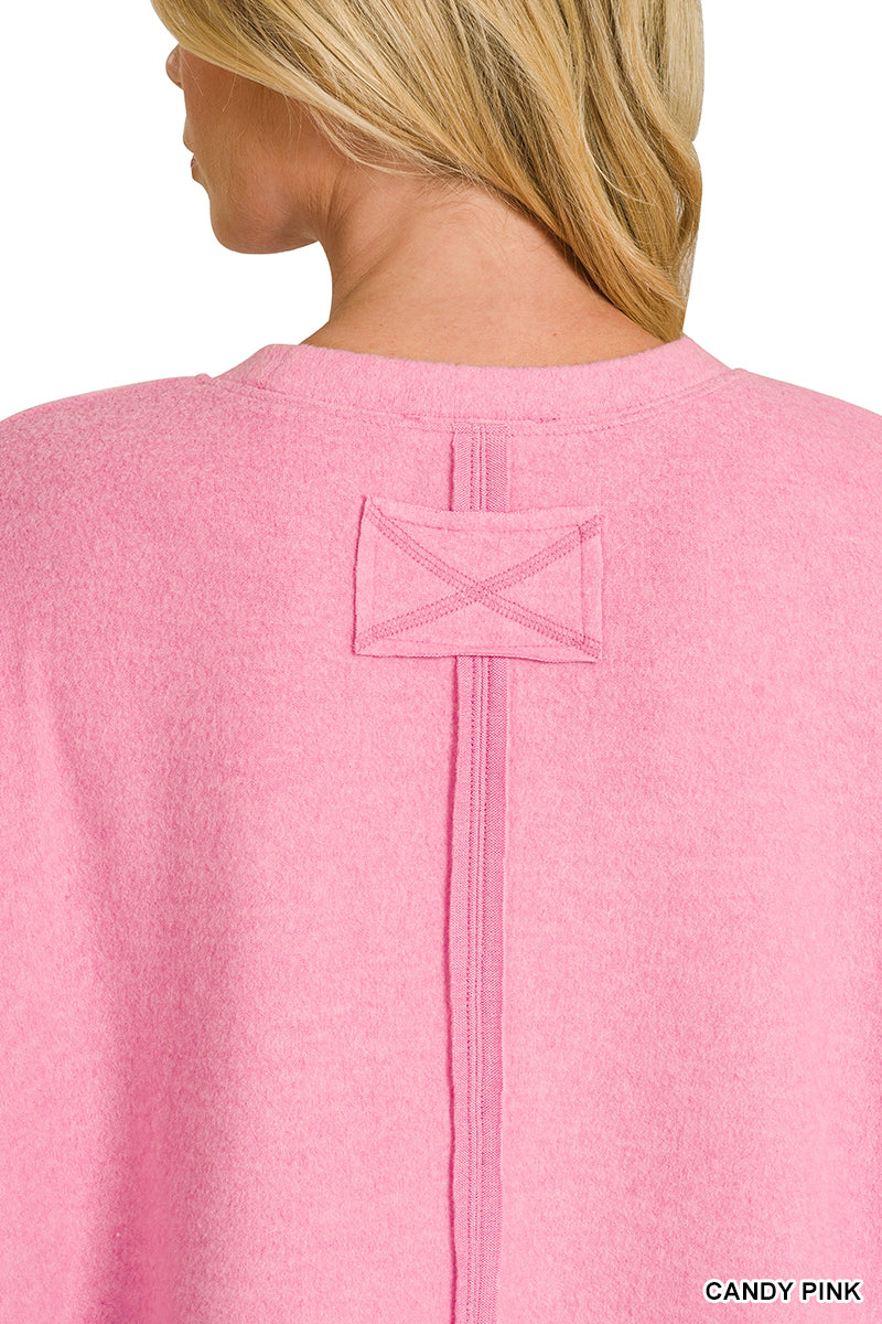 Brushed Melange Hacci Center Seam Sweater - Color Options