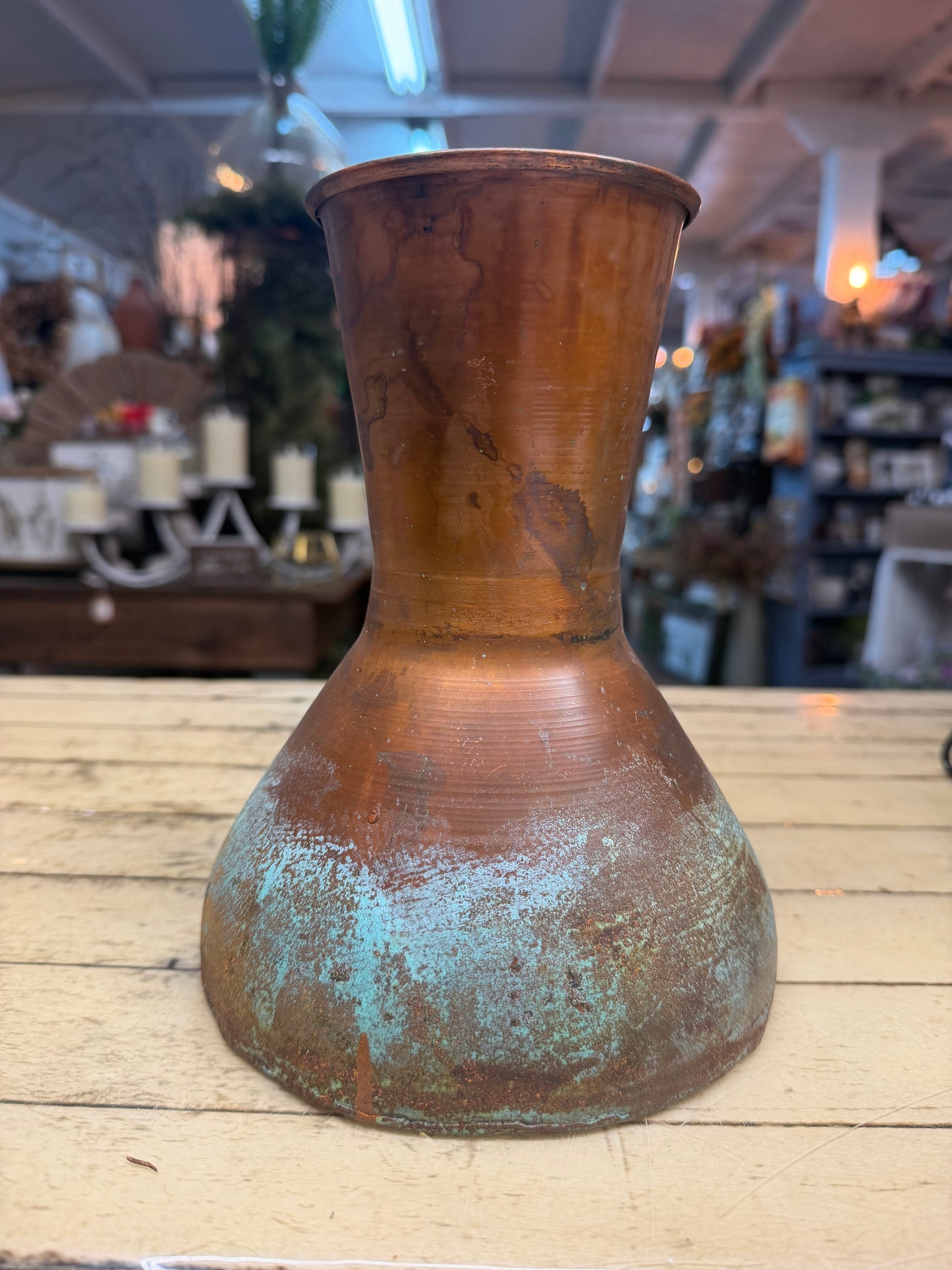 Two Tone Patina Copper Vase - 4 Sizes