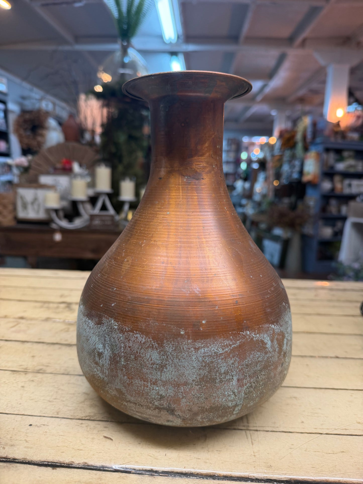 Two Tone Patina Copper Vase - 4 Sizes