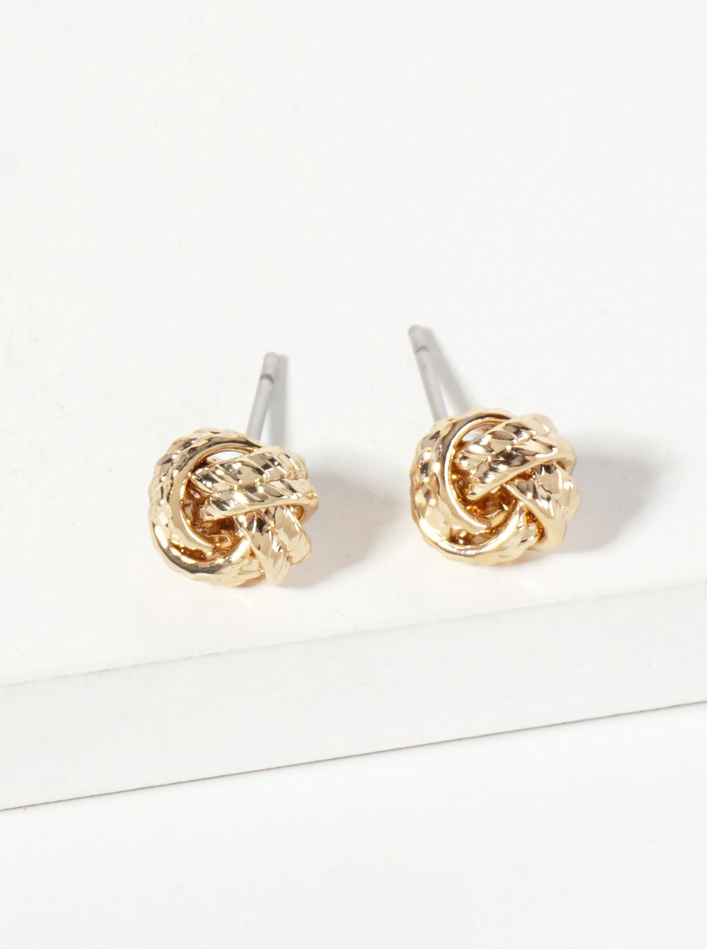 Minimalist Textured Knot Stud Earrings