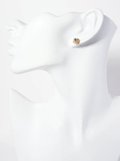 Minimalist Textured Knot Stud Earrings
