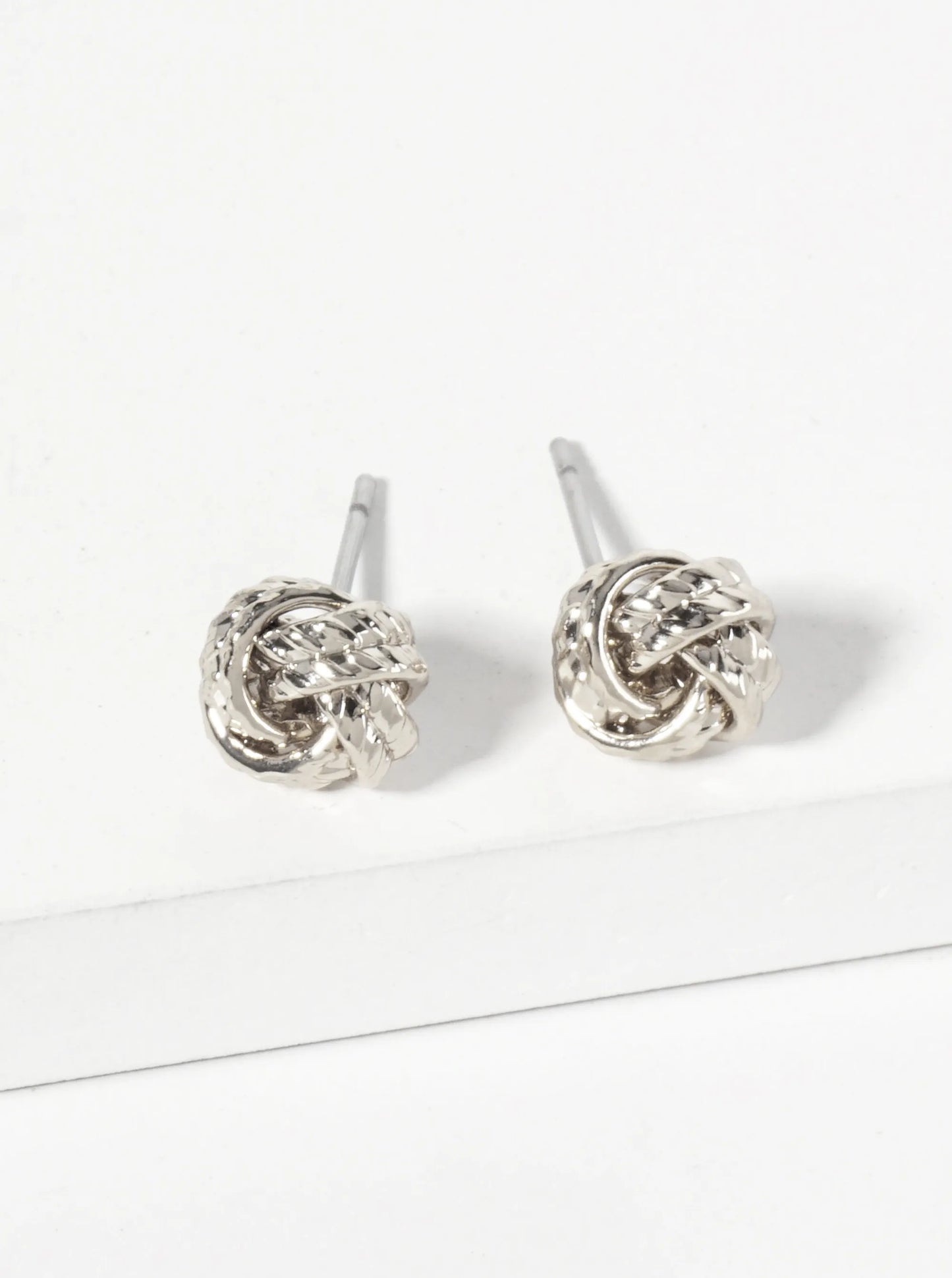 Minimalist Textured Knot Stud Earrings