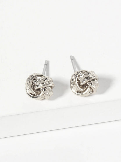 Minimalist Textured Knot Stud Earrings