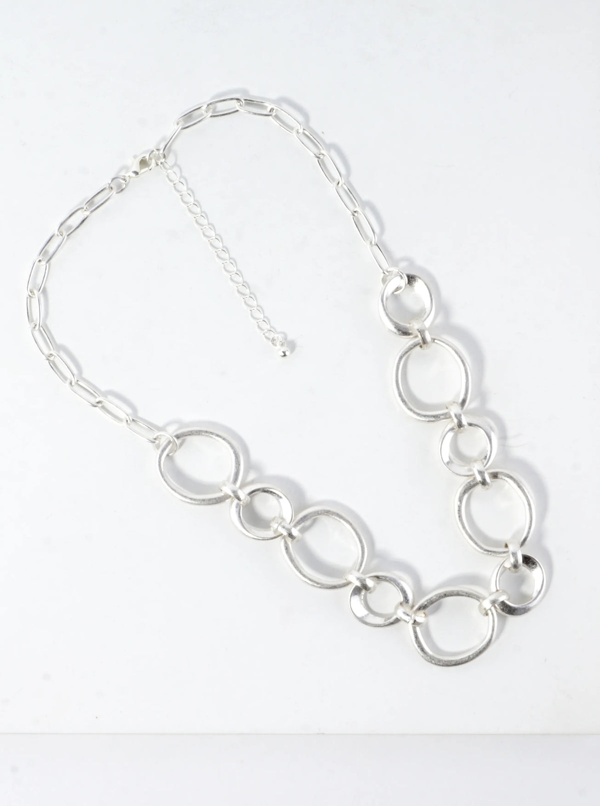 Organic Sculpted Circle Link Necklace