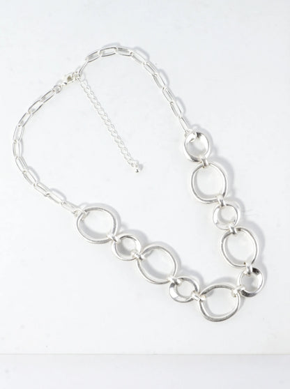 Organic Sculpted Circle Link Necklace
