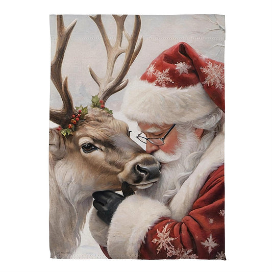 Santa's Love Chrismas Suede Garden Flag