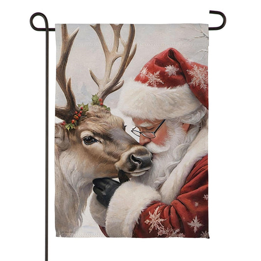 Santa's Love Chrismas Suede Garden Flag