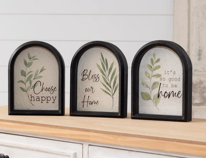 Arch Framed Shadow Box - Bless Our Home, Choose Happy or Good to be Home