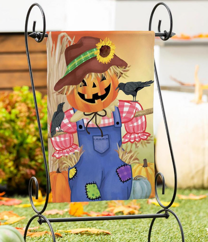 Jack the Scarecrow Burlap Fall Garden Flag
