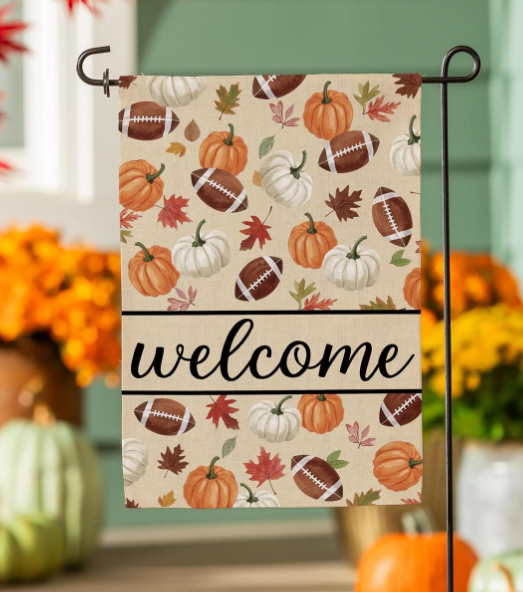 Game Day Welcome Fall Football Garden Flag