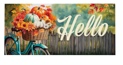 Hello Fall Pumpkin & Leaves Sassafras Switch Mat Doormat Insert