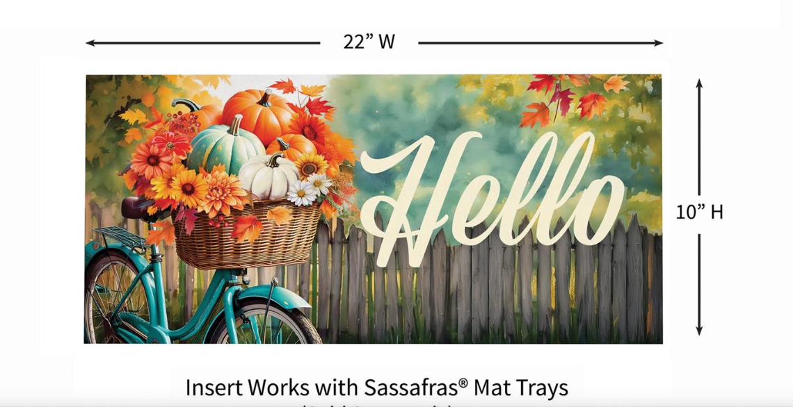Hello Fall Pumpkin & Leaves Sassafras Switch Mat Doormat Insert