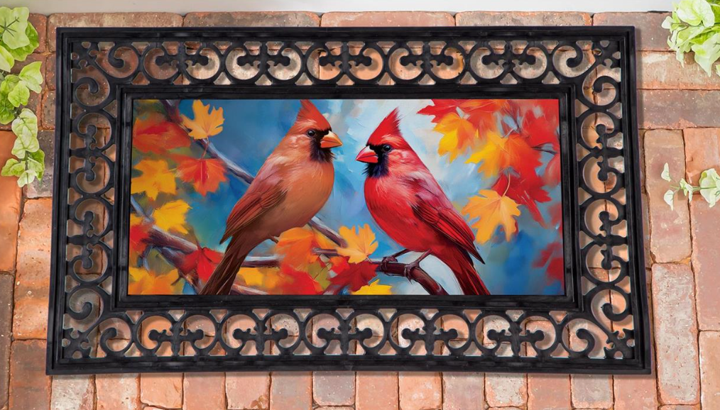 Colorful Cardinal Sassafras Switch Mat Doormat Insert