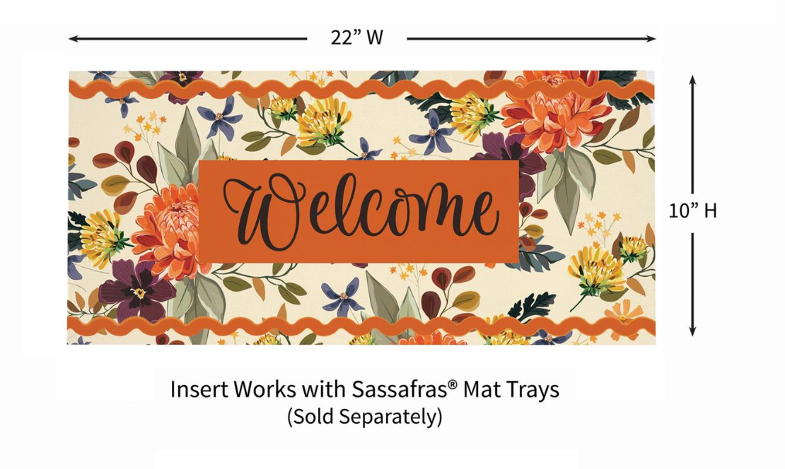 Fall Floral Welcome Sassafras Switch Mat Doormat Insert