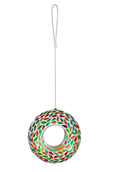 Mosaic Glass Fly Through Birdfeeder - 3 Options
