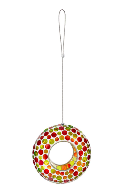 Mosaic Glass Fly Through Birdfeeder - 3 Options