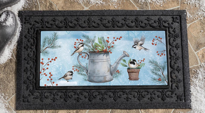 Snowbirds Chickadee Watering Can Sassafras Switch Mat Doormat Insert