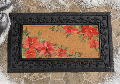 Poinsettia Bliss Coir Sassafras Switch Mat Door Mat Insert