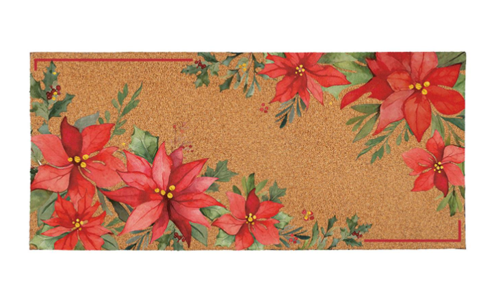 Poinsettia Bliss Coir Sassafras Switch Mat Door Mat Insert